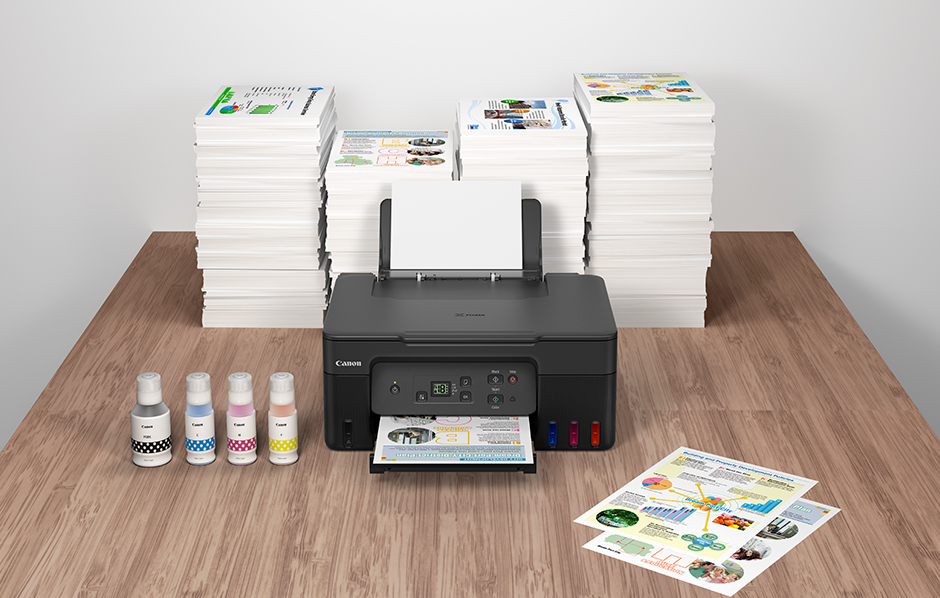 La impresora G3170 imprime 6,000 páginas en blanco y negro y 7,700 a color con un juego de tinta.