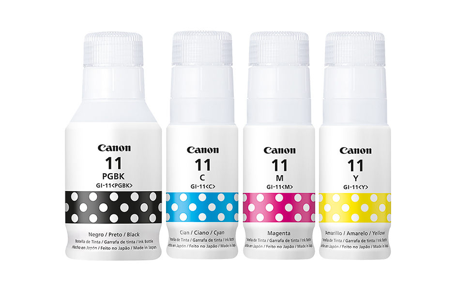 Botellas de tinta de alta capacidad para texto negro duradero: 170 ml de tinta negra, 70 ml de tinta de color.